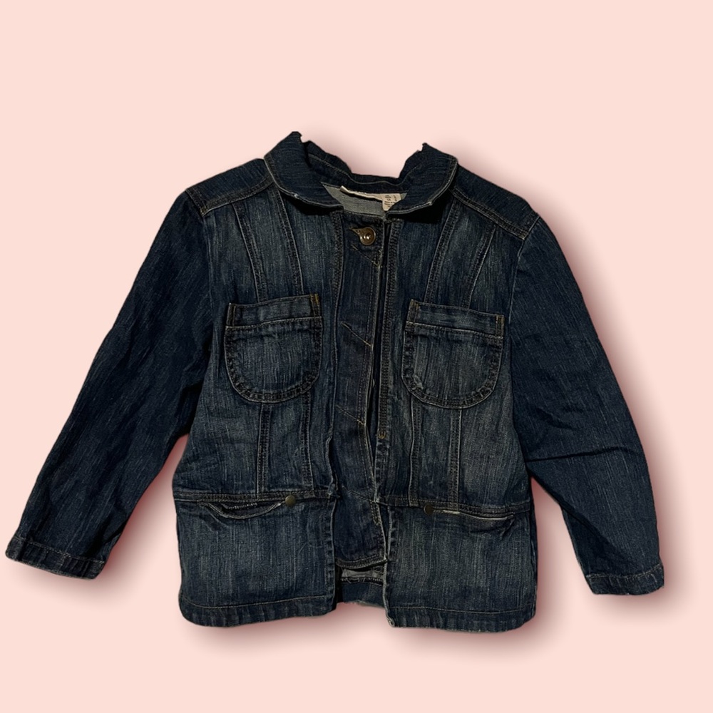 Dark Jean jacket with pleated back DKNY